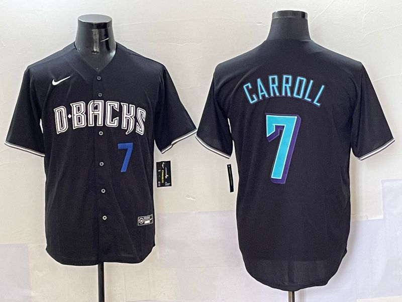 Men 2025 Arizona Diamondback #7 Garroll Black Joint Name Nike MLB Jersey style 4->arizona diamondback->MLB Jersey